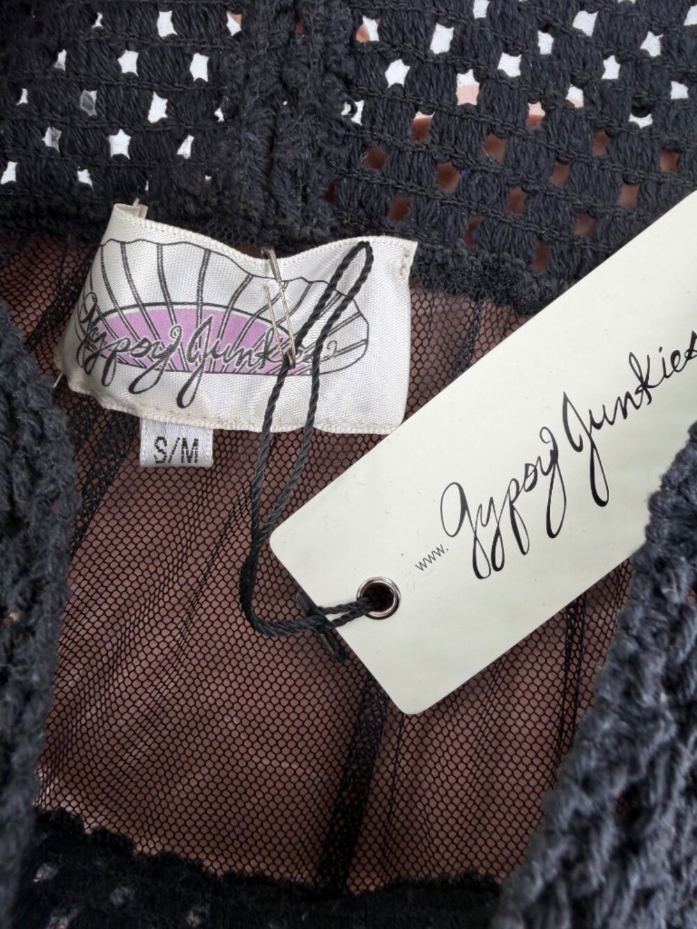 NWT Gypsy Junkies Black Sheer Embroidered Lace Maxi Skirt | Coquette Fairy Boho - Picture 14 of 15